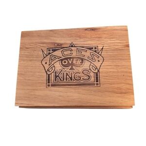 Aces Over Kings World Championship Poker Tournament Cards 2 Deck Wood Box Hinged